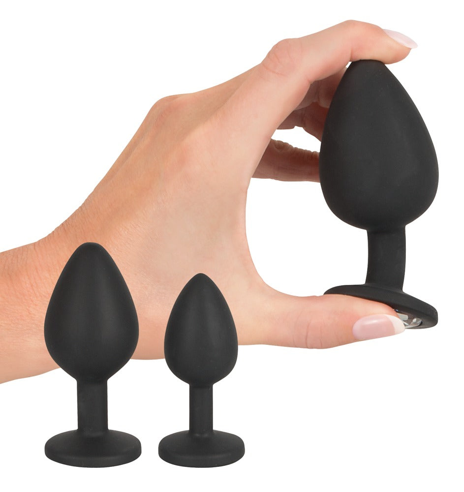 Kit 3 Plugs Bijou Velvet Jewel Noir