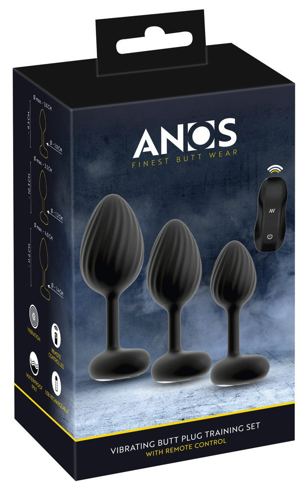 Lot de 3 Plugs vibrants Vrillass Noirs 10 Vibrations