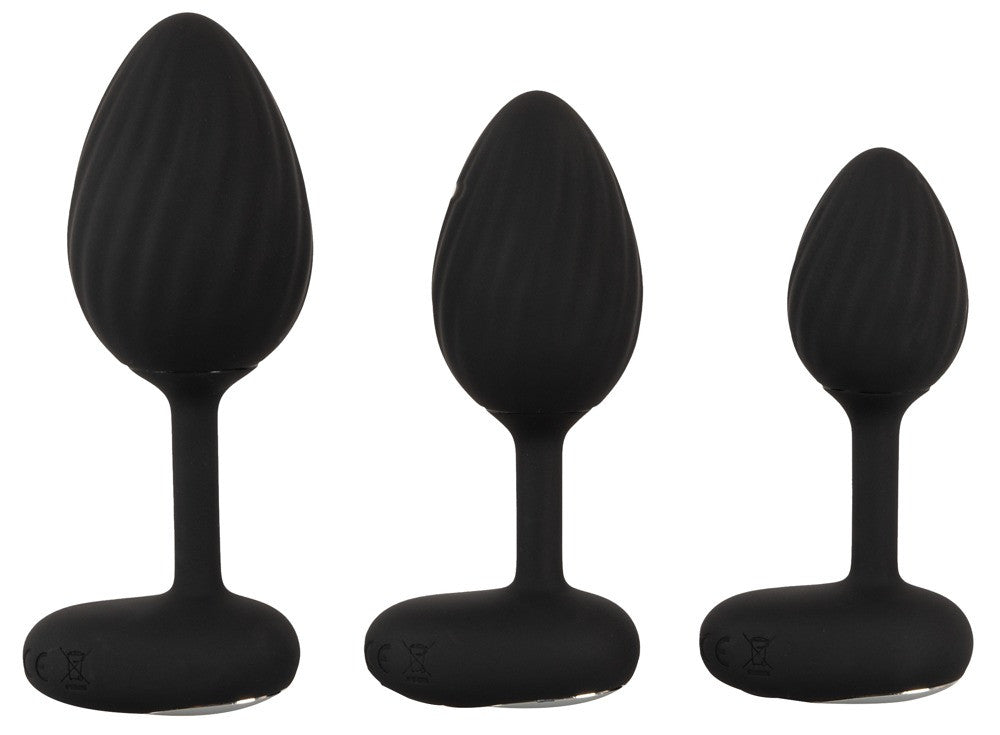 Lot de 3 Plugs vibrants Vrillass Noirs 10 Vibrations