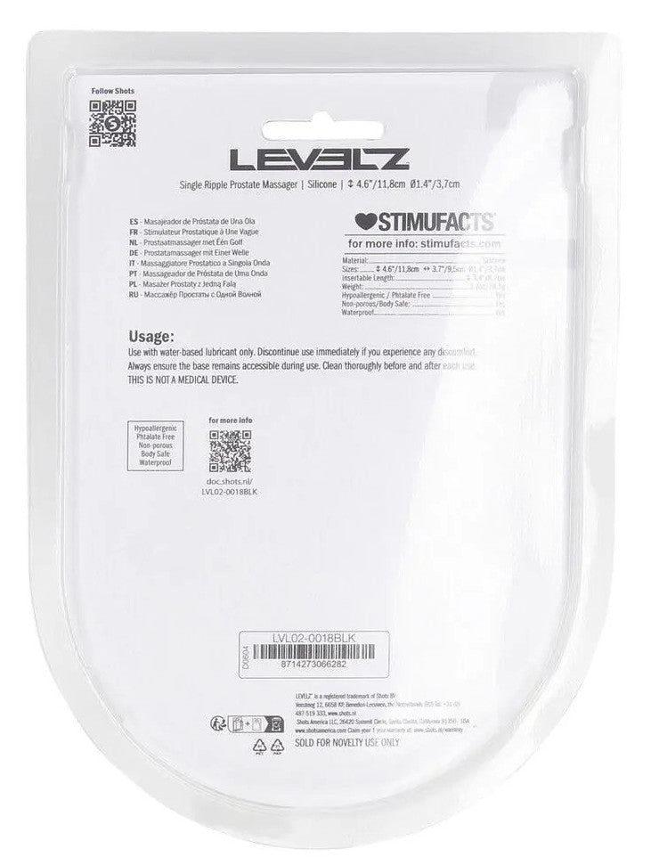 Stimulateur de prostate Single Ripple 9 x 3.6cm